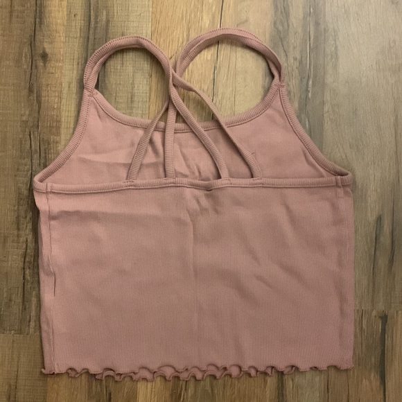 Pink Ribbed Crop Tank - Picture 4 of 5